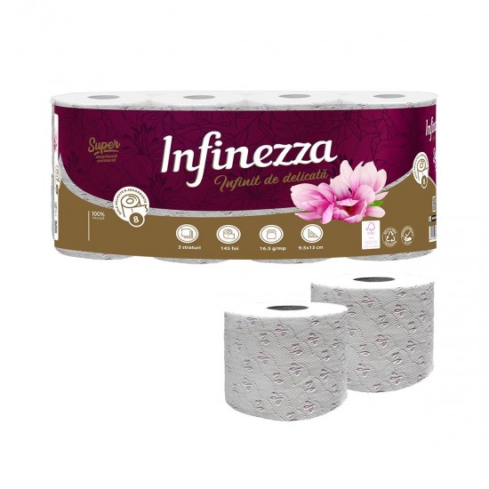 Hartie Igienica Infinezza, Magnolie, 3 Straturi, 8 Role