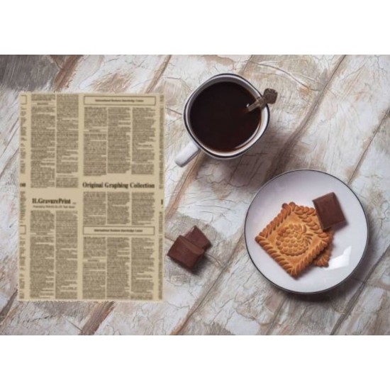 Set 1000 de Naproane din Hartie pentru Tava/Masa, Model Ziar, 30x40 Cm, 38 g/m2, Napron Hartie, Napron Masa, Suport Farfurii Hartie, Servete din Hartie pentru Farfurii, Napron Hartie de Tava, Servete din Hartie