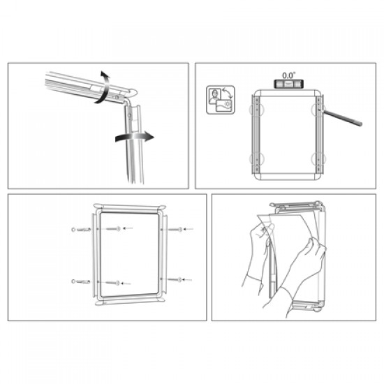 Rama Pentru Perete Nobo, Aluminiu, Cu Clip, A1, Gri