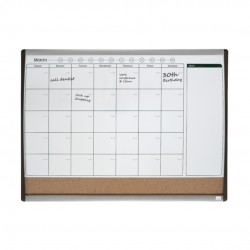 Organizator Nobo Combo, Lunar, Magnetic Si Pluta, 58.5x43 Cm + Marker, Burete Si Magneti, Negru