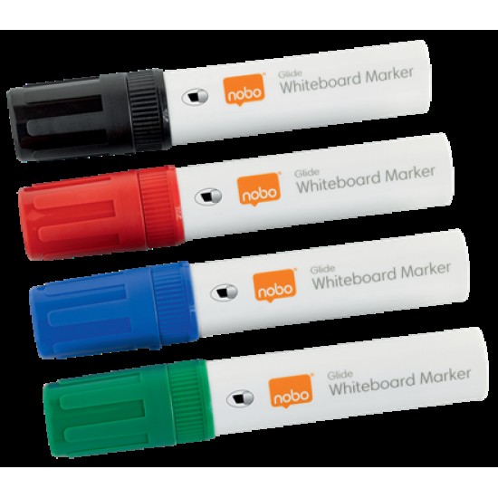 Marker Nobo, Pentru Table Si Flipcharturi, Varf 5-12 Mm, Jumbo, 4 Buc/cutie, Diverse Culori