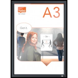 Rama Pentru Perete Nobo Impression Pro, Aluminiu, Cu Clip, A3, Grafit