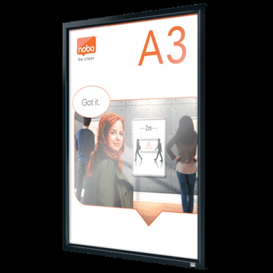 Rama Pentru Perete Nobo Impression Pro, Aluminiu, Cu Clip, A3, Grafit