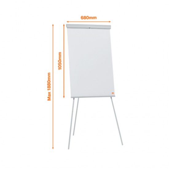 Flipchart Nobo Essentials, Otel Lacuit, Trepied, Magnetic, Alb