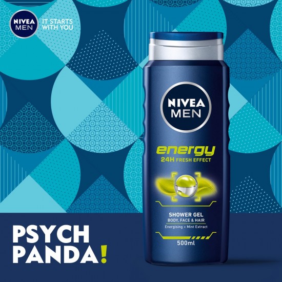 Nivea Gel Dus Men Energy, 500 Ml