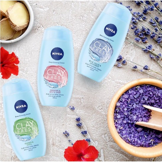 Nivea Gel Dus Clay Ginger And Basil, 500ml