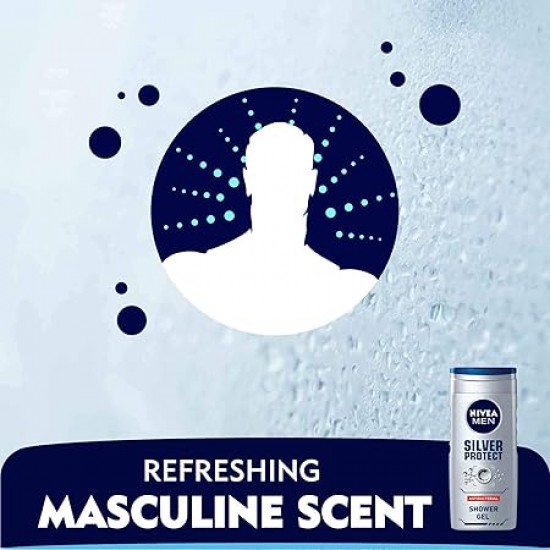 Nivea Gel Dus Men Silver Protect, 500 Ml