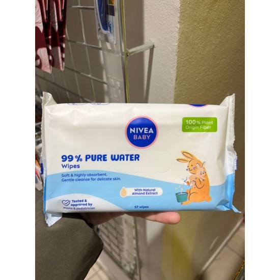Nivea Servetele Umede Baby Pure Water, 57 Buc/pachet