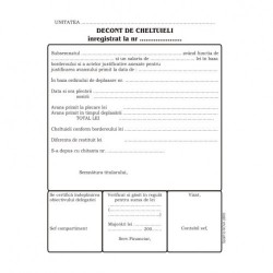 Decont De Cheltuieli, Format A5, 100 Coli/carnet