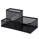 CASA OFFICE Suport Instrumente de Scris, 3 Compartimente, Material Plasa Metalica, Culoare Negru