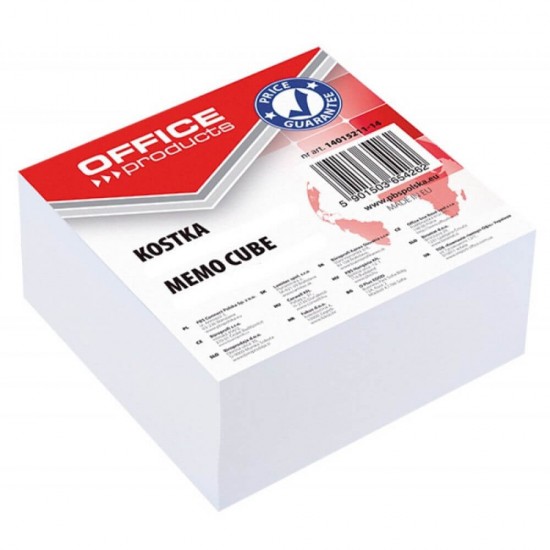 Rezerva Cub Hartie Autoadeziva, 8.5x8.5 cm, 400 File/Set, Culoare Alba, Rezerve Cub Hartie OFFICE Products, Bloc Notite Adezive, Cuburi Autoadezive, Notite Adezive, Post-it din Hartie, Sticky Notes, Accesorii Birou