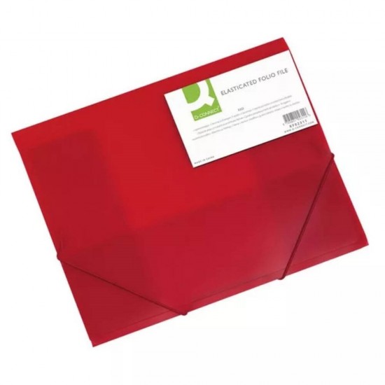Mapa din Plastic Q-CONNECT cu Elastic pe Colturi, 247x319 mm, Culoare Rosie, Mapa pentru Documente, Mape Plastic A4, Mapa Protectie Documente, Mape Documente, Mape pentru Scoala