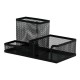 Organizator de Birou, 205x103x98 mm, 3 Compartimente, Suport pentru Accesorii din Plasa Metalica, Accesorii Birou, Suport Accesorii de Scris, Organizer Metalic