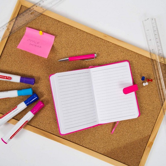 Panou din Pluta, 40x50 cm, Rama din Lemn, Tabla din Pluta Naturala Presata Ideala pentru Afisare, Panouri din Pluta