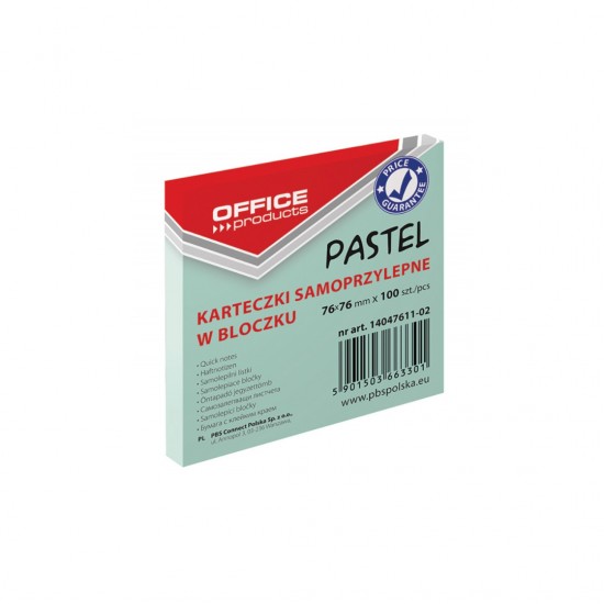 Notes Autoadeziv 76 X 76 Mm, 100buc/set, Office Products - Verde Pastel