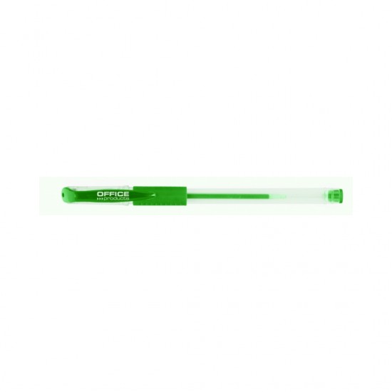 Pix Transparent Cu Gel, Cu Rubber Grip, Varf 0.5mm, Office Products - Verde