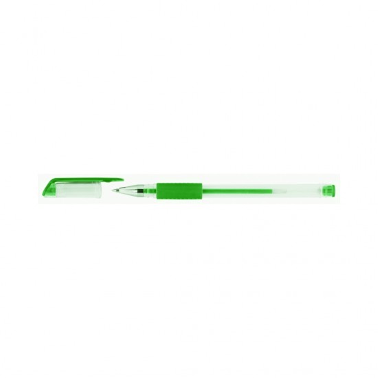 Pix Transparent Cu Gel, Cu Rubber Grip, Varf 0.5mm, Office Products - Verde