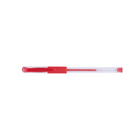 Pix Transparent Cu Gel, Cu Rubber Grip, Varf 0.5mm, Office Products - Rosu
