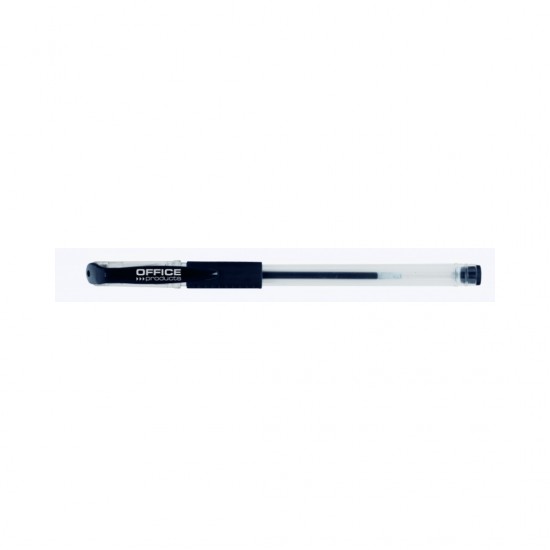 Pix Transparent Cu Gel, Cu Rubber Grip, Varf 0.5mm, Office Products - Negru