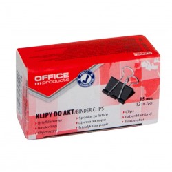 Clip Hartie 15mm, 12buc/cutie, Office Products - Negru