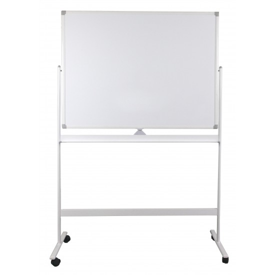 Tabla Alba Magnetica, Dubla Fata, Rotativa, 120 X 150 Cm, Pe Stand Mobil, Profil Aluminiu, Optima