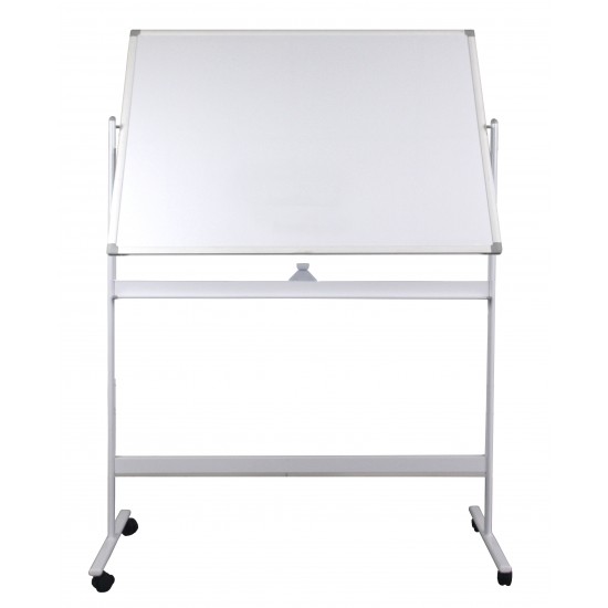 Tabla Alba Magnetica, Dubla Fata, Rotativa, 120 X 180 Cm, Pe Stand Mobil, Profil Aluminiu, Optima