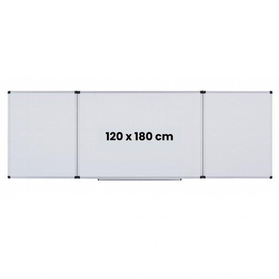 Tabla Alba Magnetica, Triptica, 120x180cm + 2 X 90x120cm, Cu 5 Suprafete De Scris, Optima