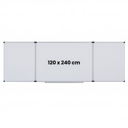 Tabla Alba Magnetica, Triptica, 120x240cm + 2 X 120x120cm, Cu 5 Suprafete De Scris, Optima