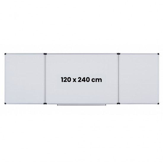Tabla Alba Magnetica, Triptica, 120x240cm + 2 X 120x120cm, Cu 5 Suprafete De Scris, Optima
