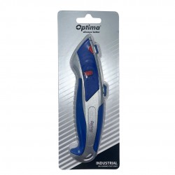 Cutter Optima Industrial, Lama Trapezoidala + 5 Rezerve Sk5, Cu Auto-incarcare, Zinc Cu Rubber Grip