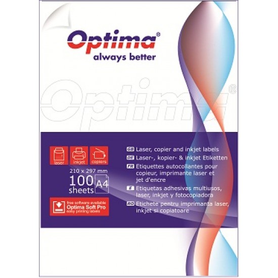 Etichete Albe Autoadezive 24/a4, 70 X 37 Mm, 100 Coli/top, Optima