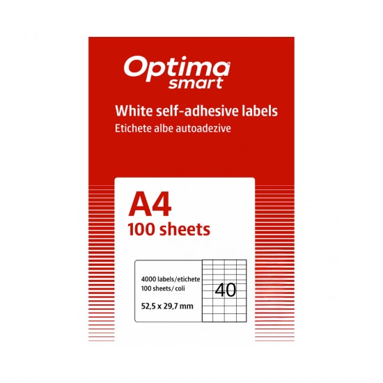 Etichete Albe Autoadezive 40/a4, 52.5 X 29.7 Mm, 100 Coli/top, Optima Smart