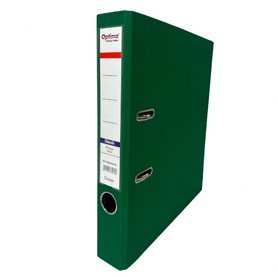 Biblioraft A4, Plastifiat Pp/paper, Margine Metalica, 50 Mm, Optima Classic - Verde