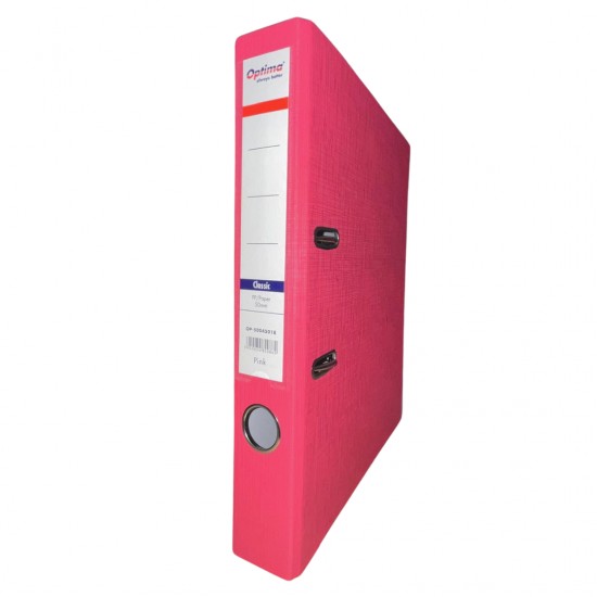 Biblioraft A4, Plastifiat Pp/paper, Margine Metalica, 50 Mm, Optima Classic - Pink