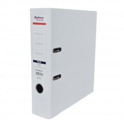 Biblioraft A4, Plastifiat Pp/paper, Margine Metalica, 75 Mm, Optima Classic - Alb