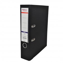 Biblioraft A4, Plastifiat Pp/paper, Margine Metalica, 75 Mm, Optima Classic - Negru