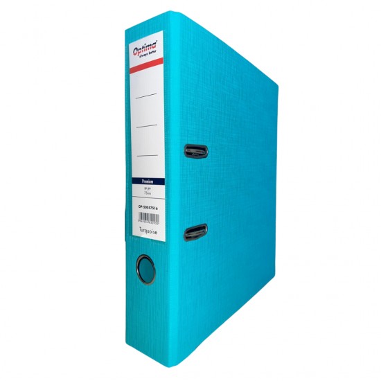 Biblioraft A4, Plastifiat Pp/pp, Margine Metalica, 75 Mm, Optima Premium - Turcoaz