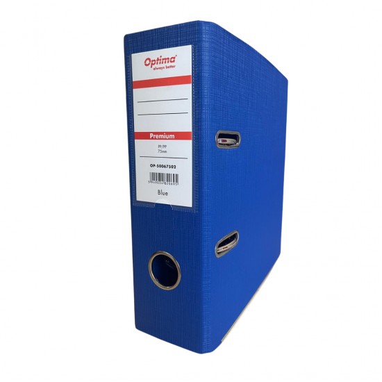 Biblioraft A5, Plastifiat Pp/pp, 75 Mm, Optima Premium - Albastru