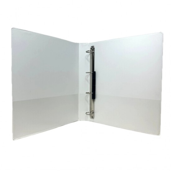 Caiet Mecanic Cu Buzunar, Plastifiat Pp, 4 Inele In "d", 25 Mm, Cotor 40mm, Optima - Alb