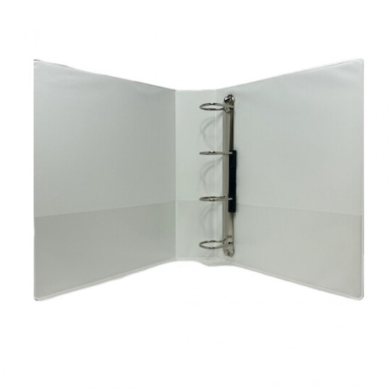 Caiet Mecanic Cu Buzunar, Plastifiat Pp, 4 Inele In "d", 50 Mm, Cotor 75mm, Optima - Alb