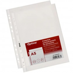 Folie Protectie Pentru Documente A5, 50 Microni, 100 Folii/set, Optima Classic - Transparent