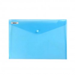 Mapa Pp Protectie Documente A5 Landscape, Inchidere Cu Capsa, 10/set, Optima - Albastru Transparent