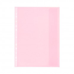 Folie Protectie Doc. A4, Clapa Laterala, Inchidere Cu Capsa, 4/set, 200 Microni, Optima - Transparen