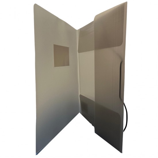 Mapa Plastic Cu Elastic Pe Colturi, Cu Eticheta, 500 Microni, Optima - Fumuriu