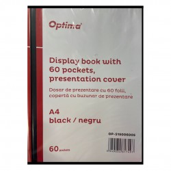 Dosar De Prezentare Personalizabil, A4, Cu 60 Folii, Coperta Rigida, Optima - Negru