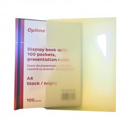 Dosar De Prezentare Personalizabil, A4, Cu 100 Folii, Coperta Rigida, Optima - Negru