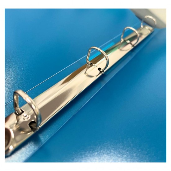 Caiet Mecanic 4 Inele - D16mm, Coperti Flexibile Pp, Optima Flex - Albastru Transparent