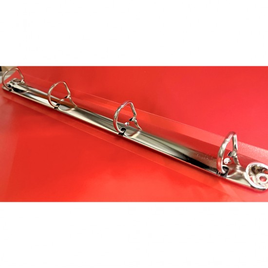 Caiet Mecanic 4 Inele - D16mm, Coperti Flexibile Pp, Optima Flex - Rosu Transparent