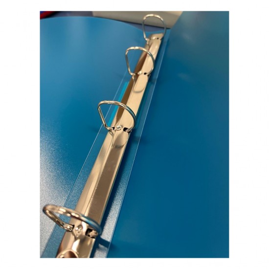 Caiet Mecanic 4 Inele - D25mm, Coperti Flexibile Pp, Optima Flex - Albastru Transparent