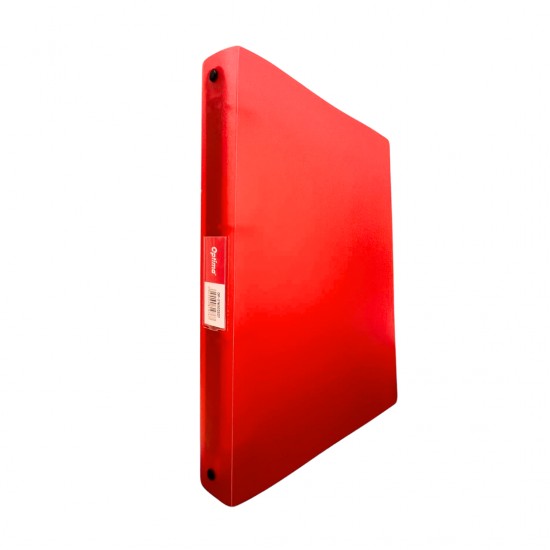 Caiet Mecanic 4 Inele - D25mm, Coperti Flexibile Pp, Optima Flex - Rosu Transparent